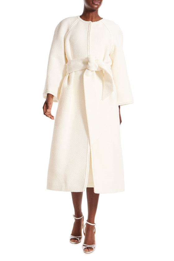 Jacquard Raglan Sleeve Coat