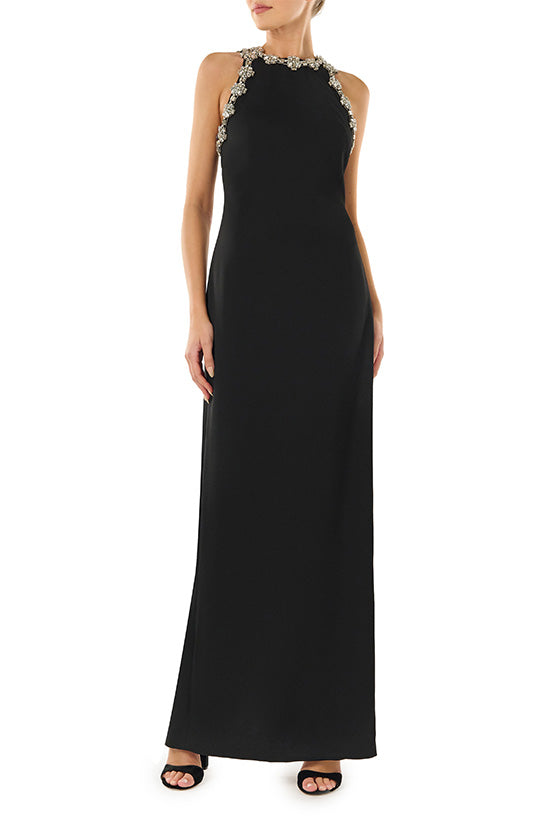 Sleeveless Jewel Neck Gown