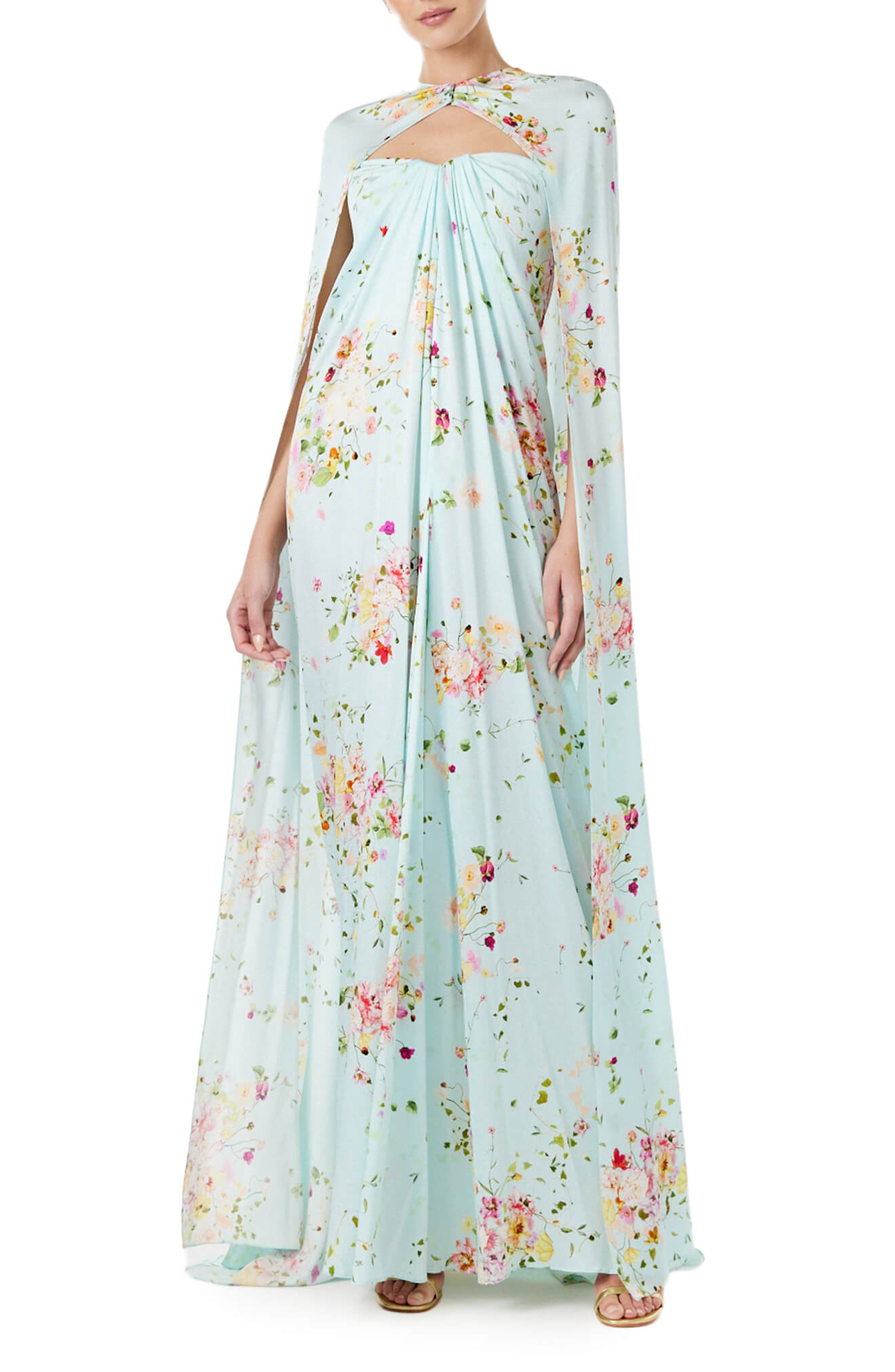 Floor Length Floral Cape