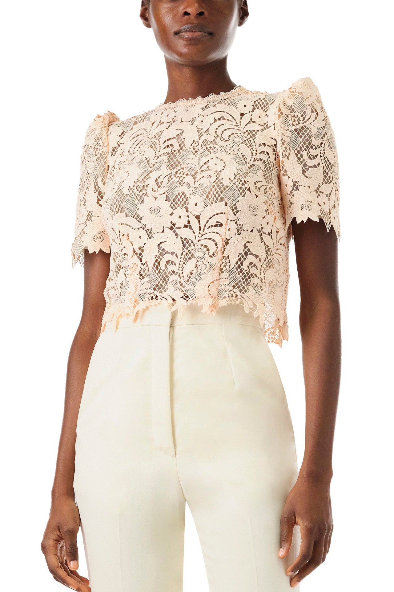 Blush Lace Short Sleeve Top