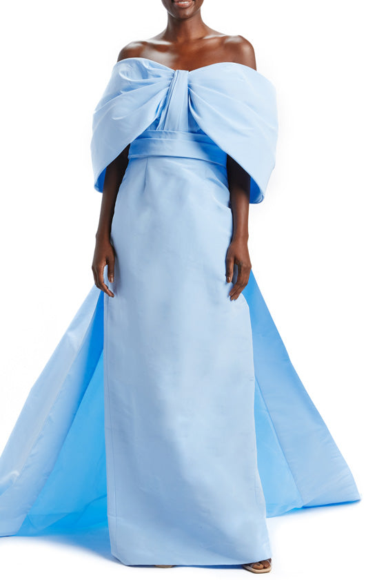 Off-the-Shoulder Sky Blue Gown